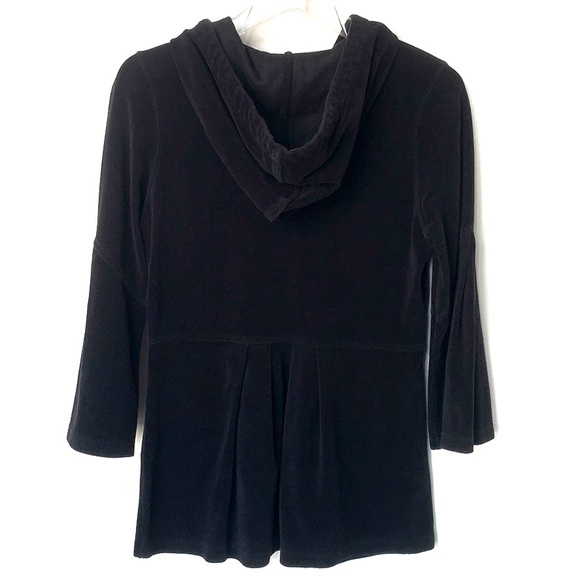 BURBERRY | Black Terry Peplum Zipper Hoodie Medium - Picture 8 of 16